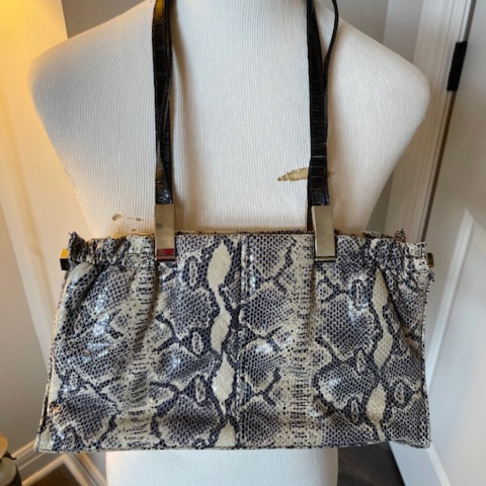 Faux snake shoulder bag